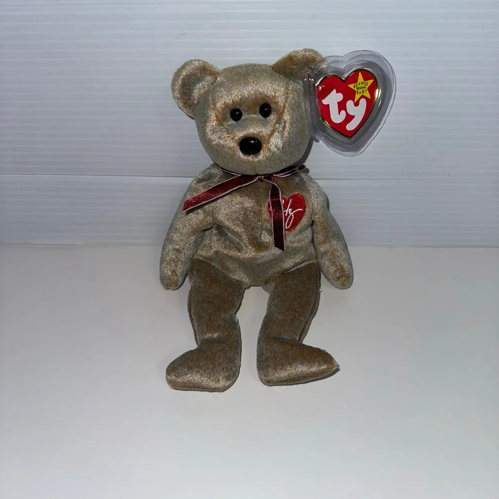 Ty Beanie Baby 1999 Signature Bear Plush Toy Gold Mint Canadian Tush Tag NWT NEW